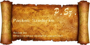 Paskes Szederke névjegykártya